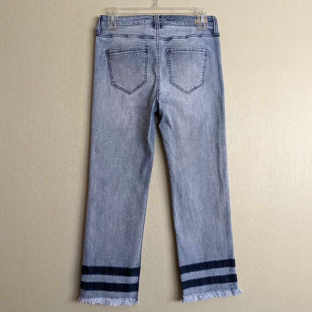 Liverpool Jeans Blue Denim Straight Leg Button Front Crop Size 2 - Picture 5 of 17